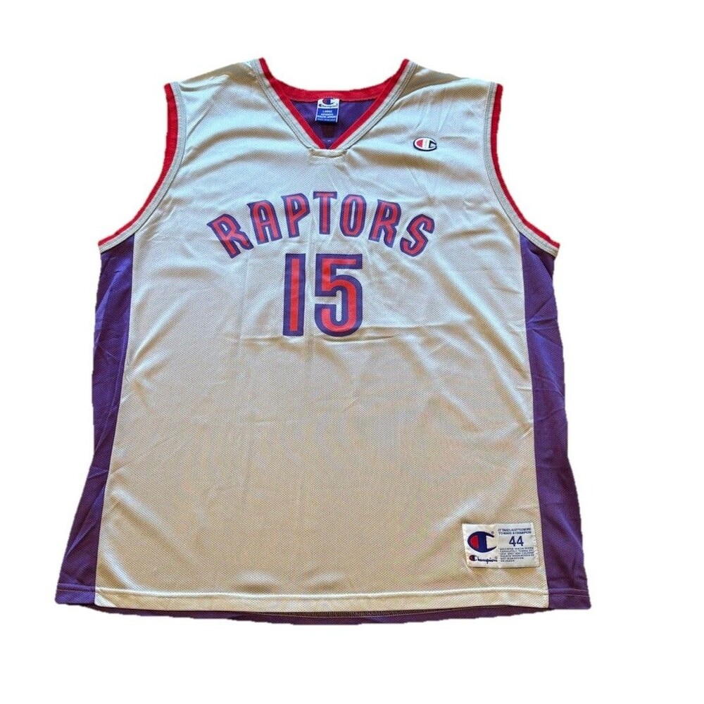 Vintage Toronto Raptors Vince Carter Champion NBA Basketball Jersey 44 Large